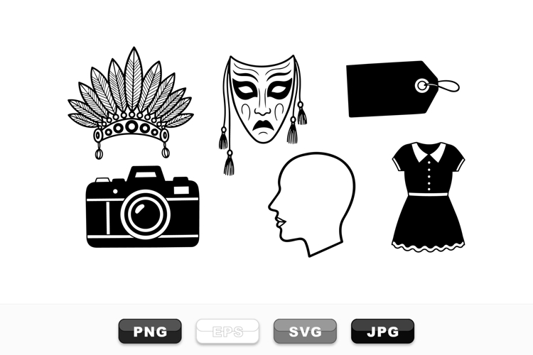 Hand Drawn Vintage Icon Clipart Bundle For Crafts