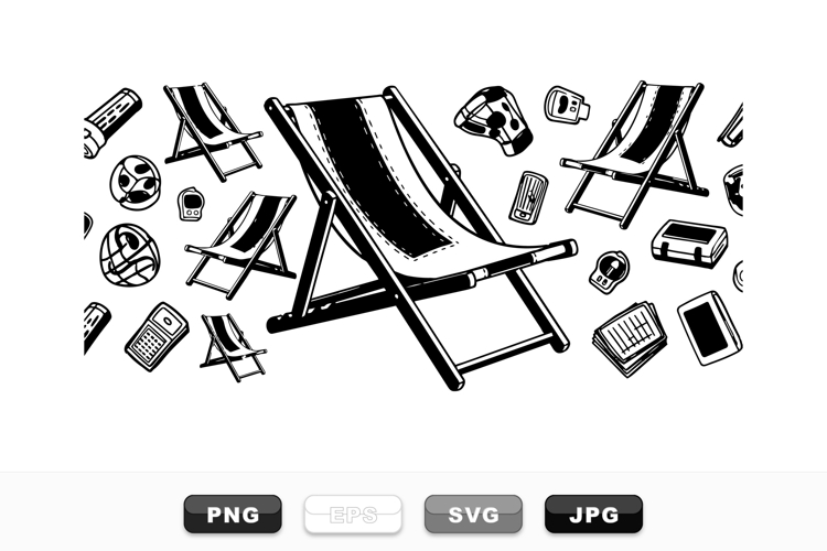 Hand Drawn Vintage Deck Chair Clipart Bundle for Summer
