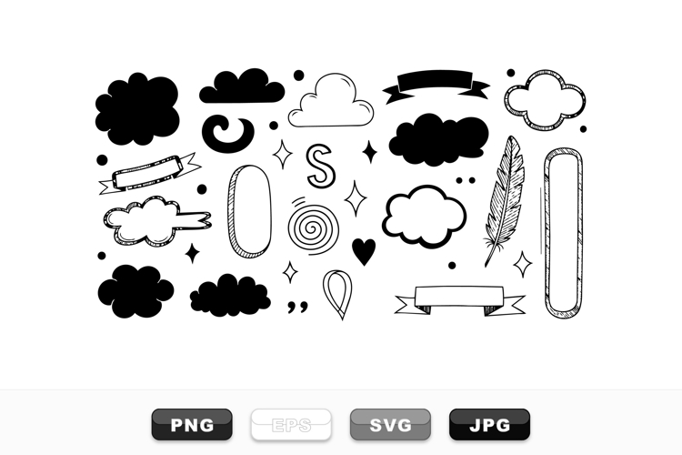 Doodle Cloud SVG Sticker Bundle For Planners