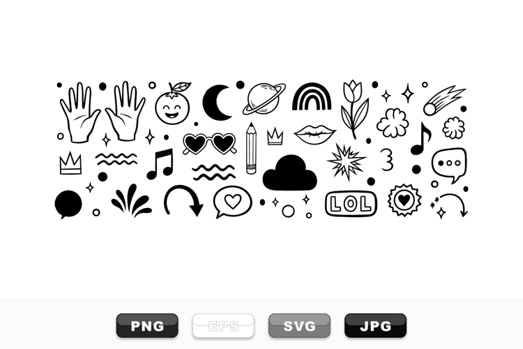 Whimsical Doodle Sticker Bundle For Crafts