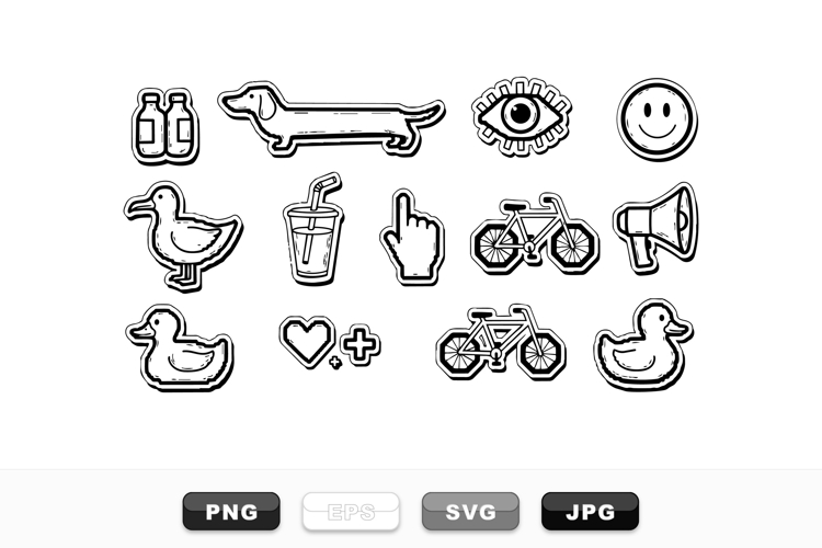 Hand Drawn Doodle Icon Vector Set For Crafts