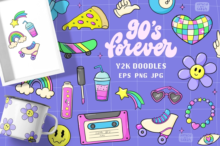 20 Y2K doodles collection | EPS PNG JPG