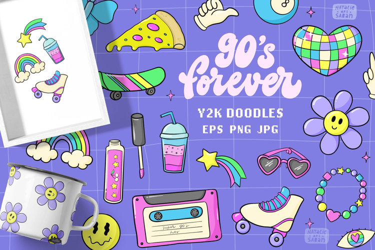 20 Y2K doodles collection | EPS PNG JPG