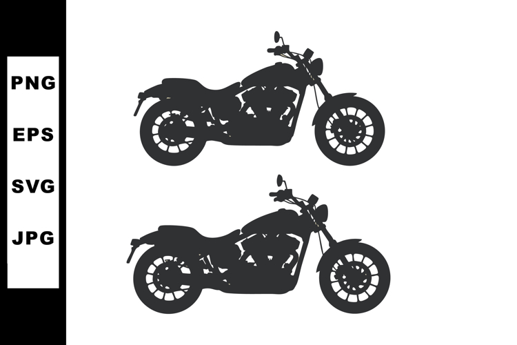 Motorcycle silhouette vector illustration showing classic cr example image 1