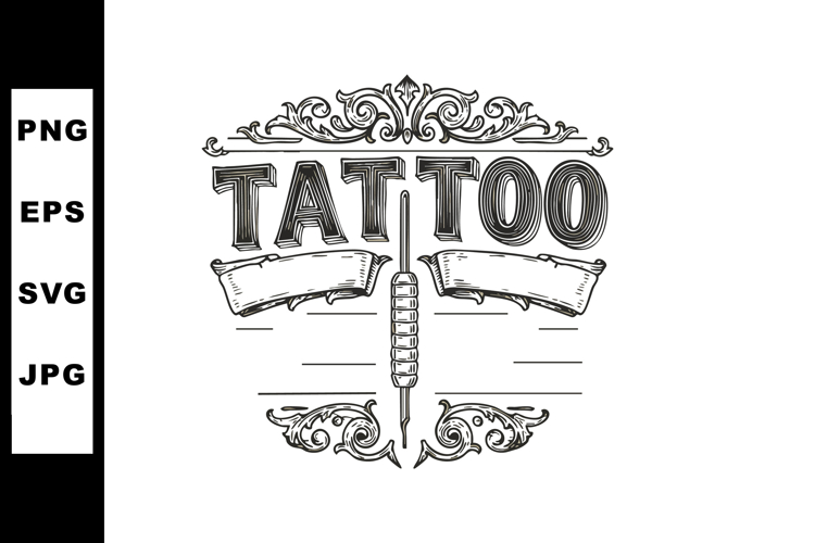 Tattoo design vintage style with decorative elements and tat