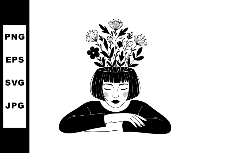 Black And White Flowers Clipart Image 22