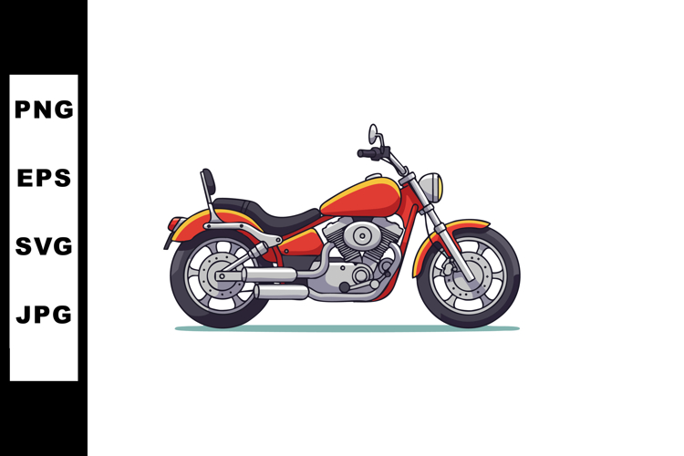 Red and black motorcycle vector illustration side view trans example image 1
