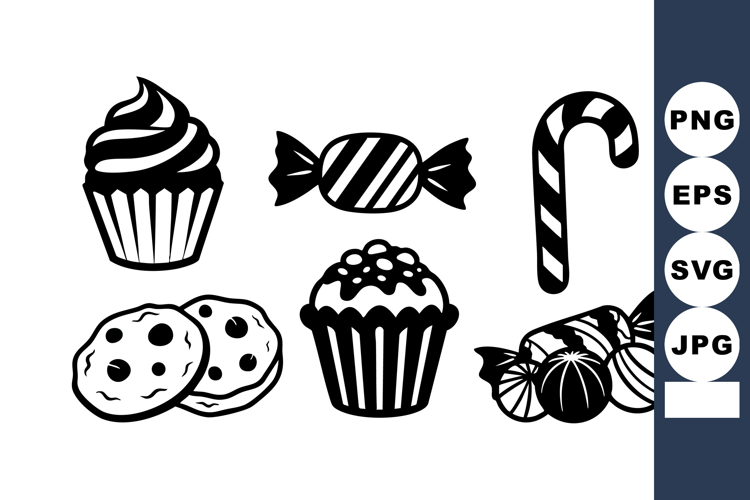 Black And White Candy Clipart Image 16