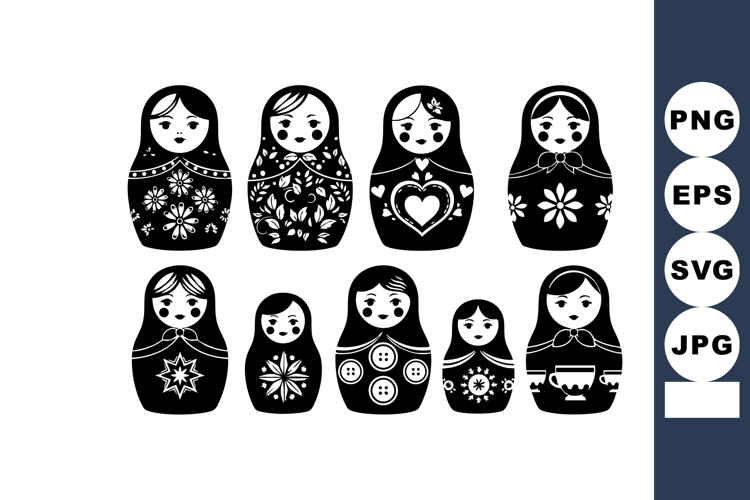 Russian Matryoshka Dolls Traditional Nesting Wooden Toy wit