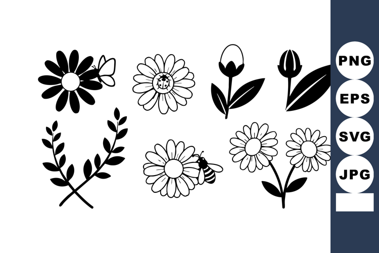 Bee Clipart Black and White Image 15
