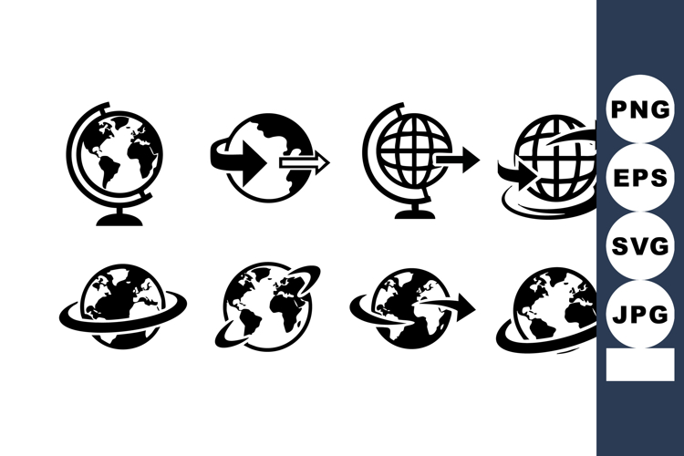 Globe Black And White Clipart Image 6