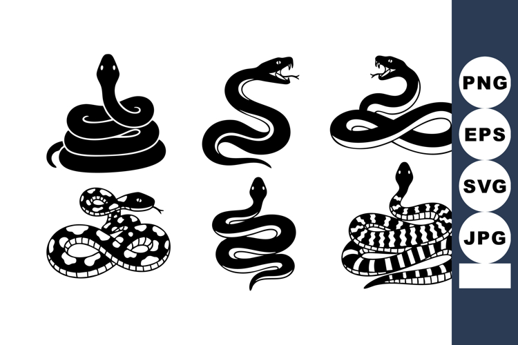 Black And White Snake Clipart Image 4