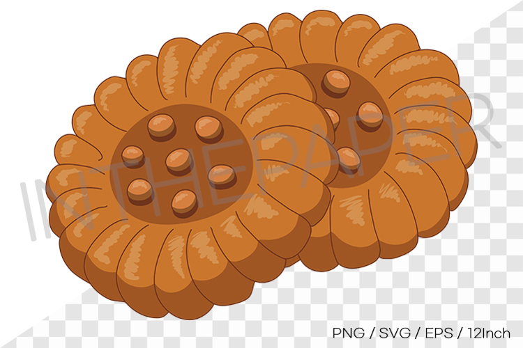Flower shaped deep fried yagwa PNG SVG Korean snack clipart