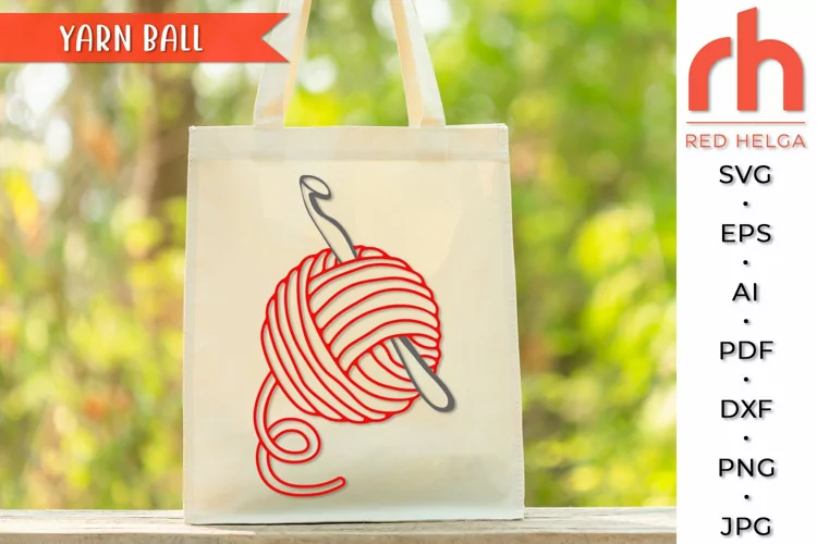 Yarn Ball SVG, Crochet Hook Cut File, Ball Sack DXF