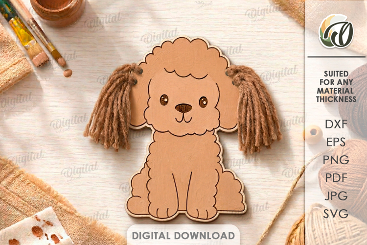 Yarn Childrens Decor Laser Cut. Yarn Decoration. Dog SVG