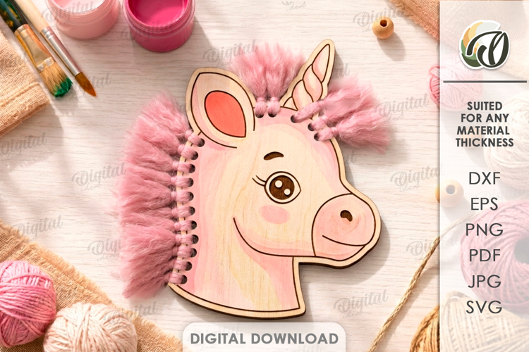 Yarn Childrens Decor Lasercut. Yarn Decoration. Unicorn SVG
