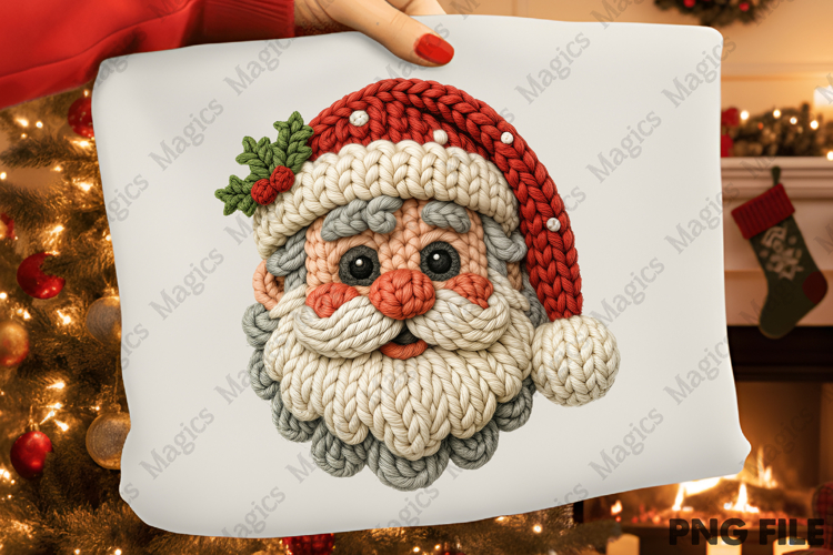 Yarn Crochet Santa Christmas PNG