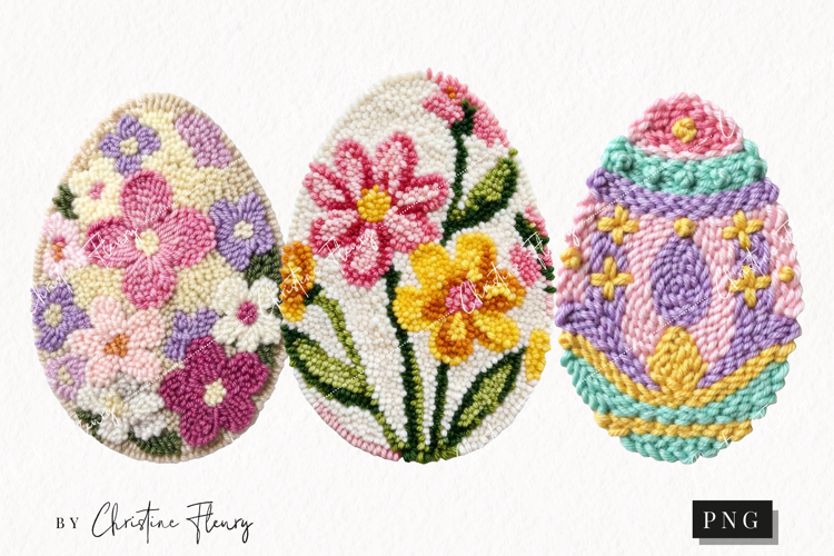 Faux Yarn Easter Egg Clipart | Easter PNG