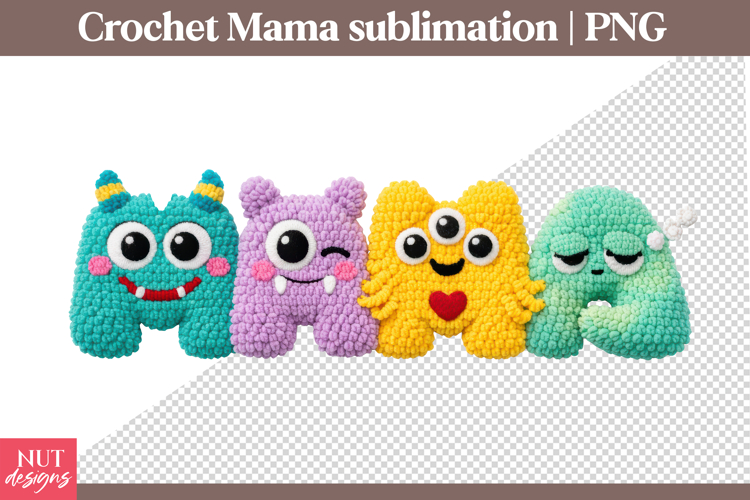 Cute Crochet Monster Mama Sublimation Halloween Mama Spooky