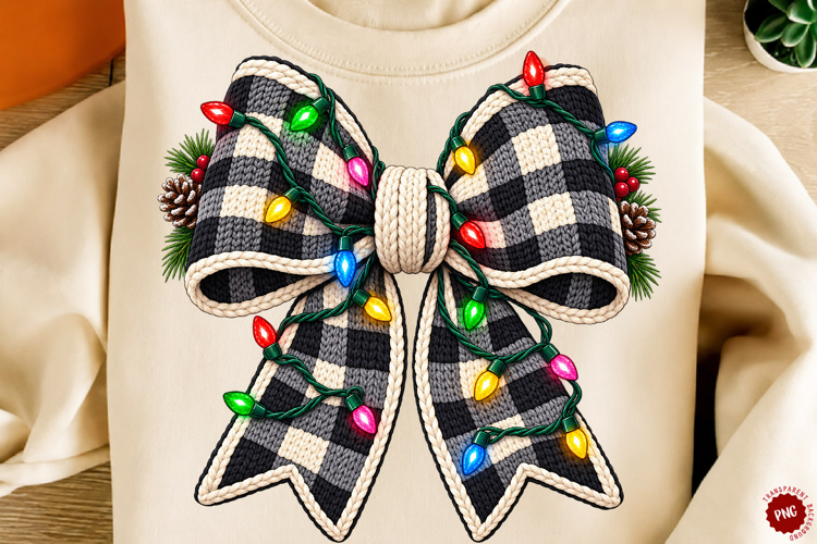 Trending Yarn Christmas Coquette Bow Png, Christmas