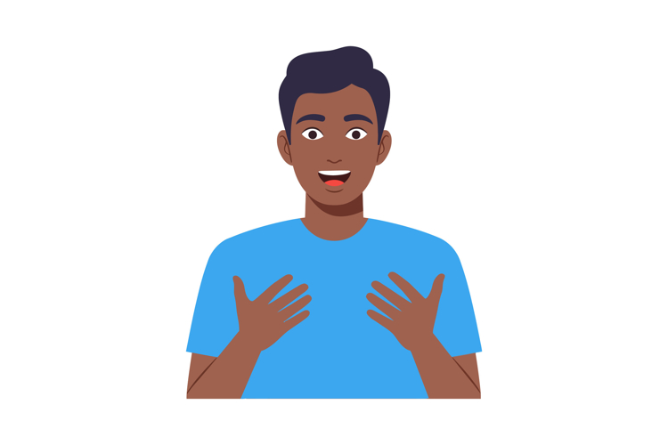 Happy young man expressing excitement in a minimal flat desi example image 1