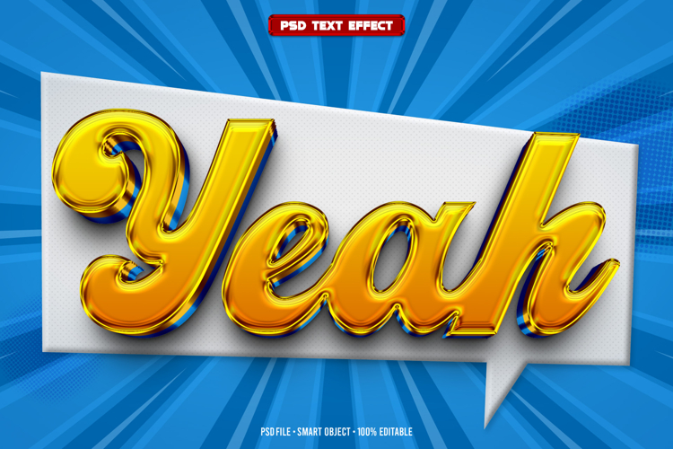 Yeah 3D editable text effect