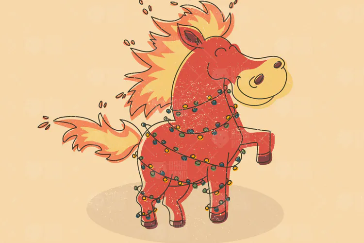 Christmas Horse Illustration Year of the Horse