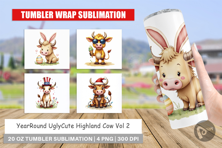 Seasonal Highland Cow Tumbler