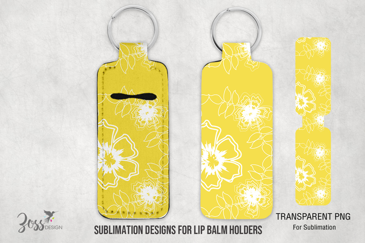 Yellow background with white flowers sublimation design example image 1