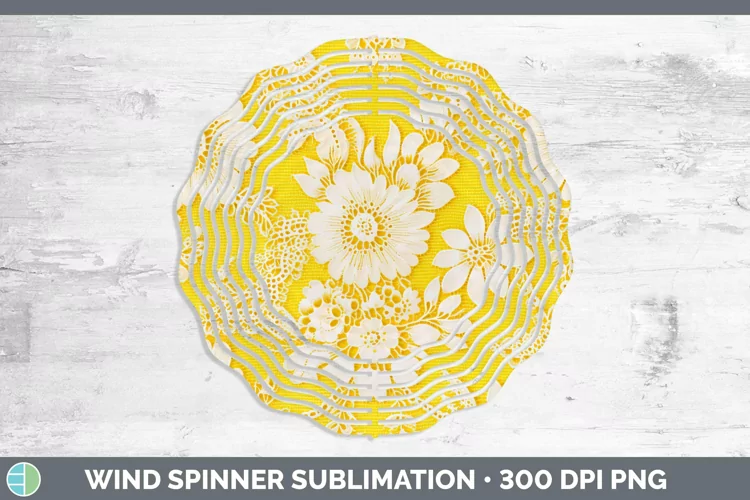 Yellow 02 Wind Spinner | Sublimation Spinner Designs