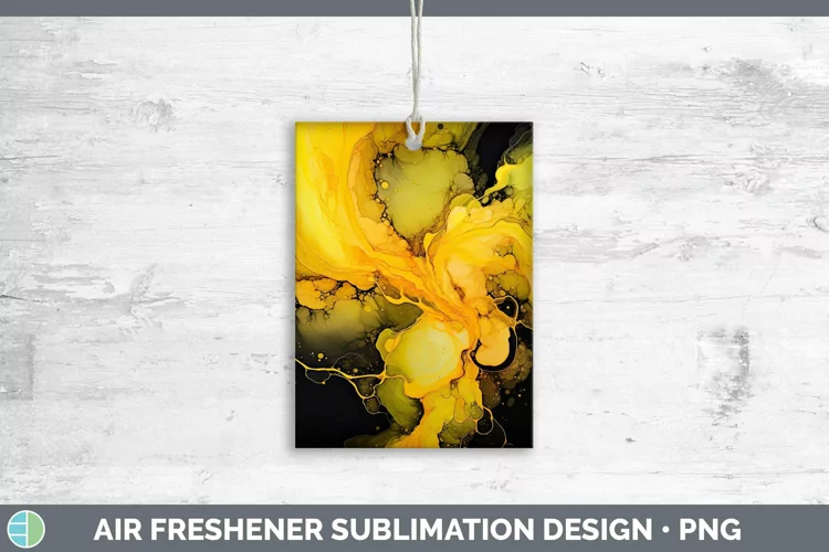 Yellow Air Freshener | Sublimation Car Freshener Designs