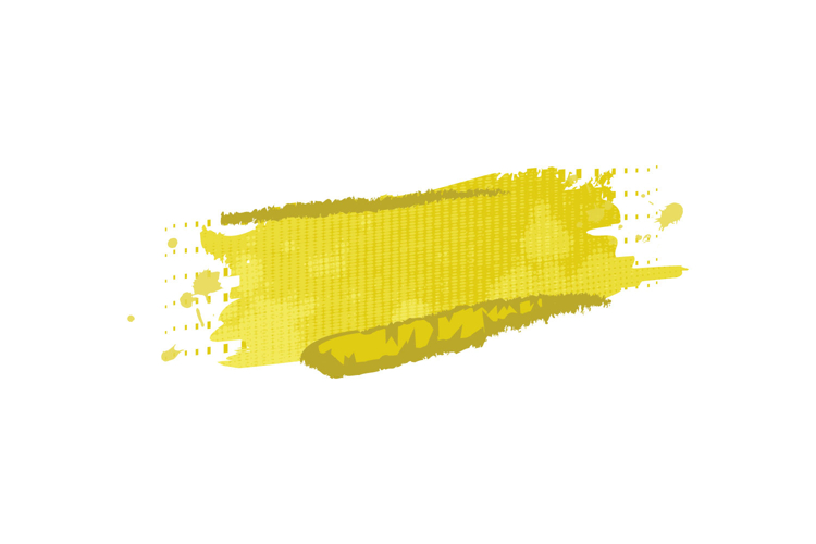 Yellow brush stroke abstract element clipart