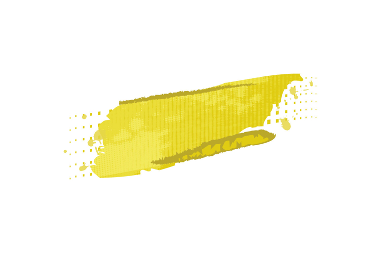 Yellow brush stroke abstract element graphic