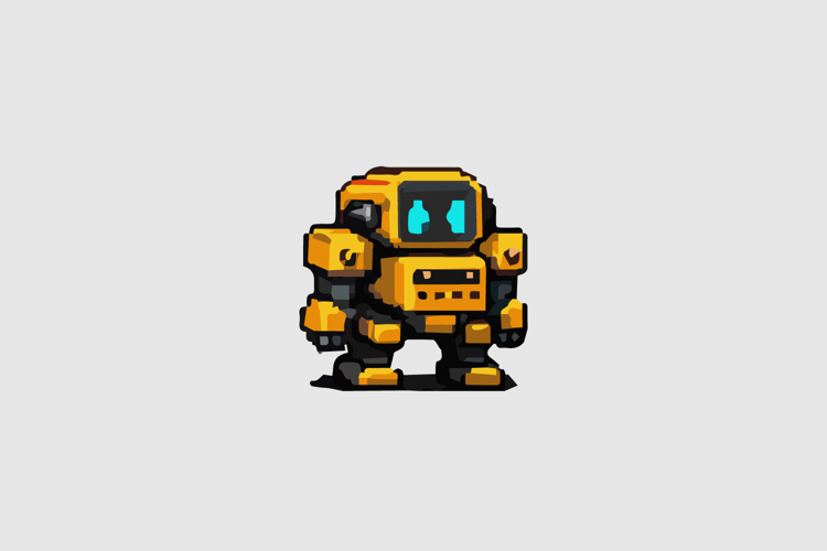 Yellow Builder Bot Design Vector