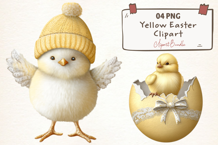 Yellow Easter Watercolor Clipart