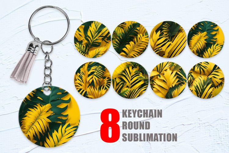 Keychain Yellow Palm Leaves | Keyring