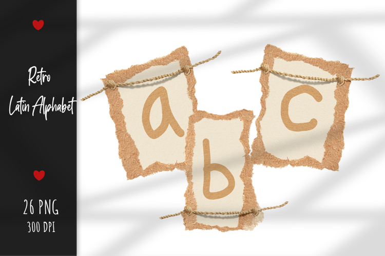 Yellow Ripped Paper Tags with Latin Letters