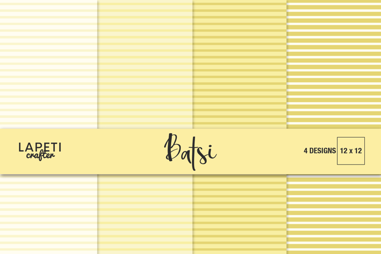 Yellow Stripes Digital Paper, 12x12 Scrapbook Background