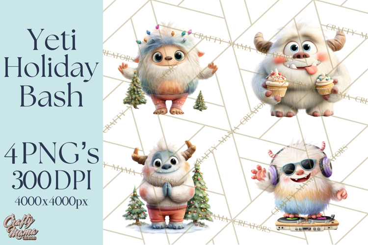 Christmas Yeti PNG, Funny Winter Clip Art