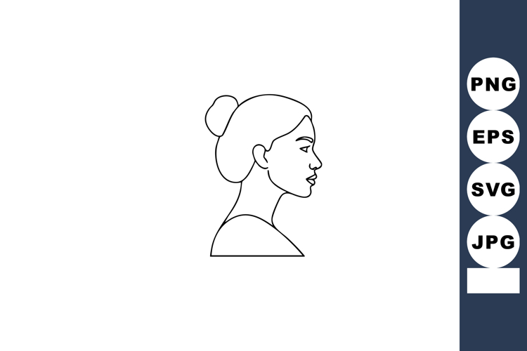 Woman Profile Line Art Minimalist Female Portrait Vector Ill