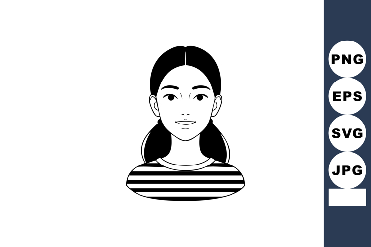 Ponytail Clipart Image 3