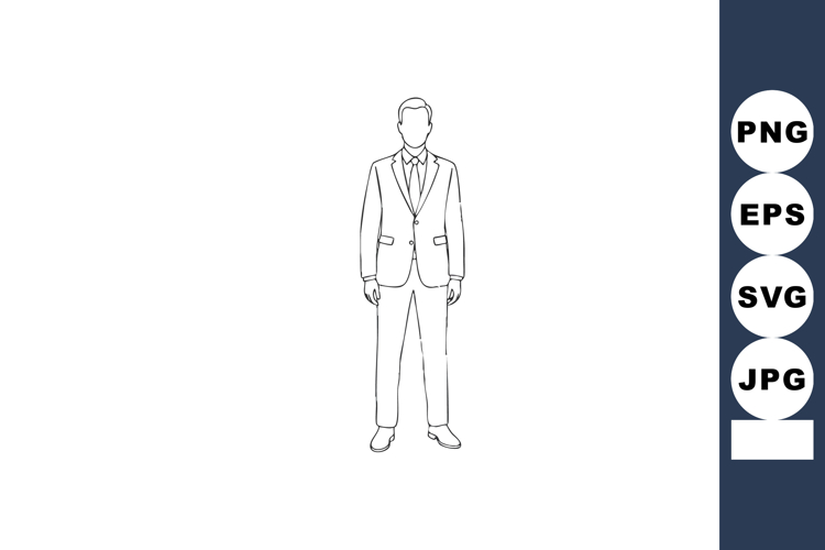 Businessman standing in suit and tie vector illustration wit