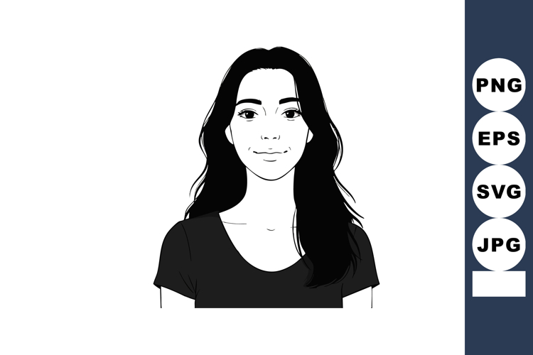 Long Hair Clipart Image 6
