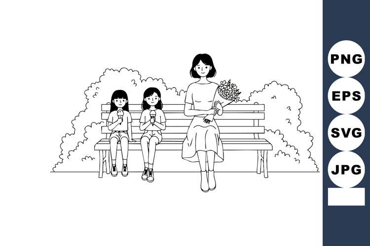 Mother And Daughter Clipart Image 16