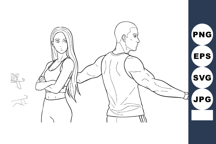 Young man and woman standing back to back in disagreement ve