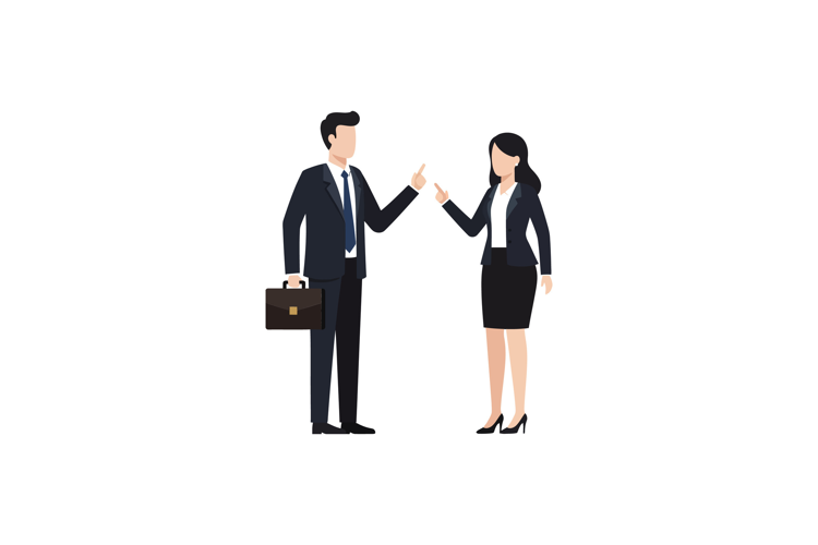 Business professionals discussing ideas in flat vector art i