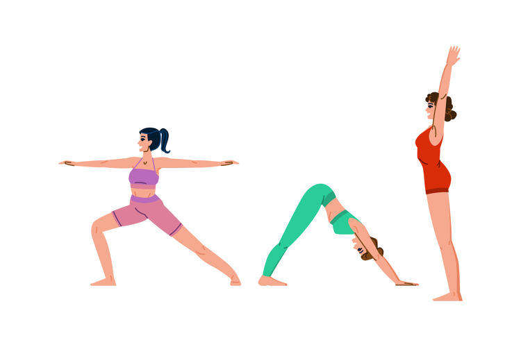 vinyasa yoga exercises vector