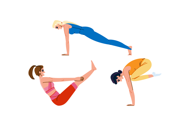 vinyasa yoga exercises vector