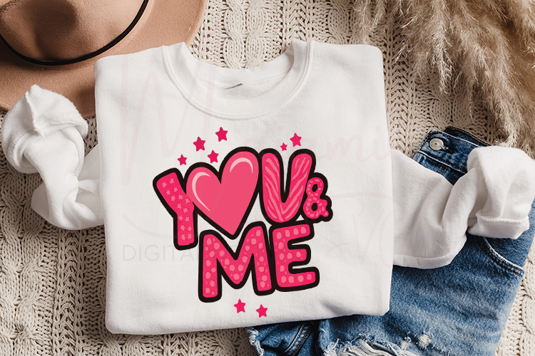 You and Me Love Design | Minimal Romantic SVG for Couples