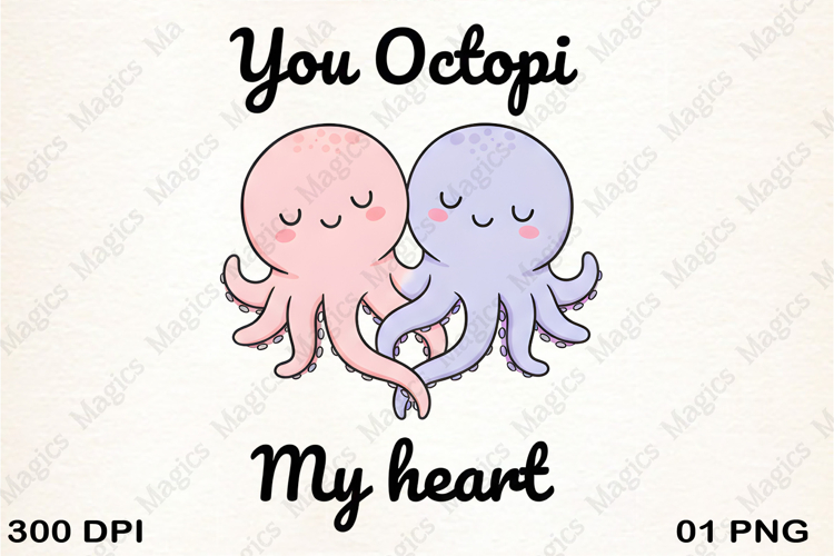 You Octopi My Heart Clipart PNG